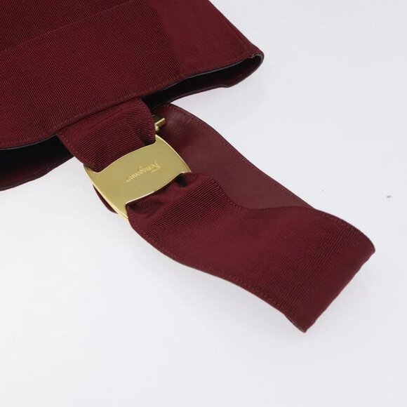 Salvatore Ferragamo Hand Bag Canvas Red Gold Auth - Picture 5 of 16